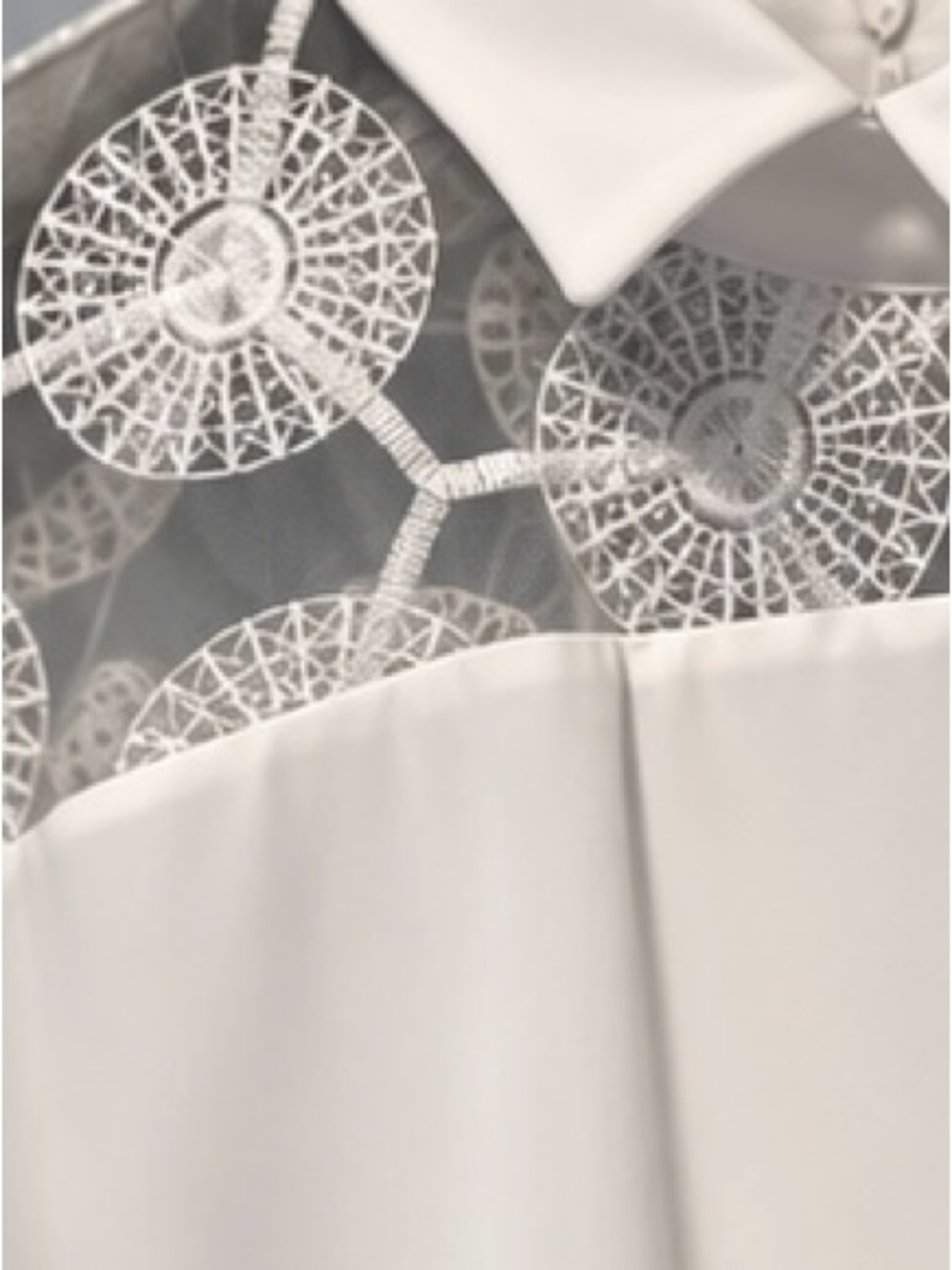 Anne Fontaine “Alba” White Lace 3/4 Sleeve Blouse — NWT - Picture 3 of 10